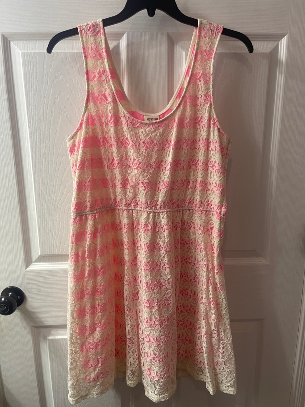 Mossimo Supply Co. Pink and Cream Lace Overlay Dress